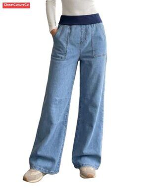 Wide Leg Jeans High Waisted Baggy Denim Pants